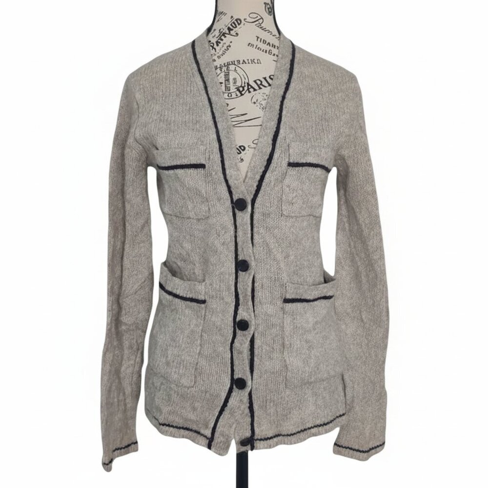 *Theory Cream Cardigan with Black Accents – Size S - Picture 2 of 9